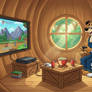 Dewy and Rocco playing a video game