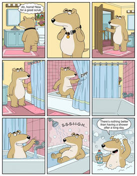 Vinny taking a shower (Family Guy fan comic)