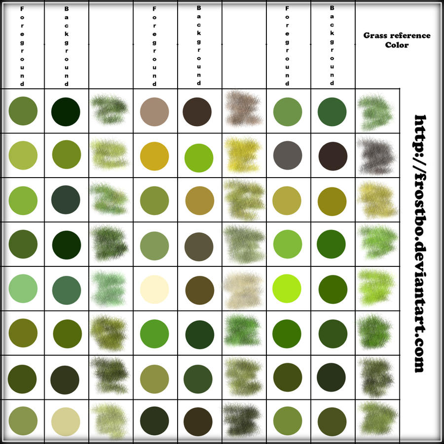 Grass Color Reference by FrostBo on DeviantArt