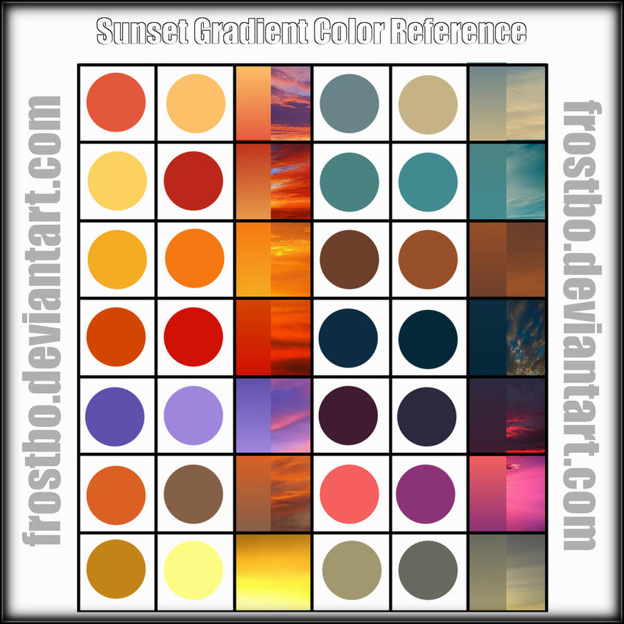 Sunset Color Gradient Reference by FrostBo on DeviantArt