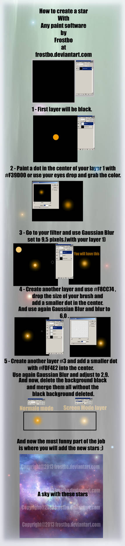 How to create star and magical effect with frostbo