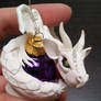 White Opal Dragon Christmas Ornament