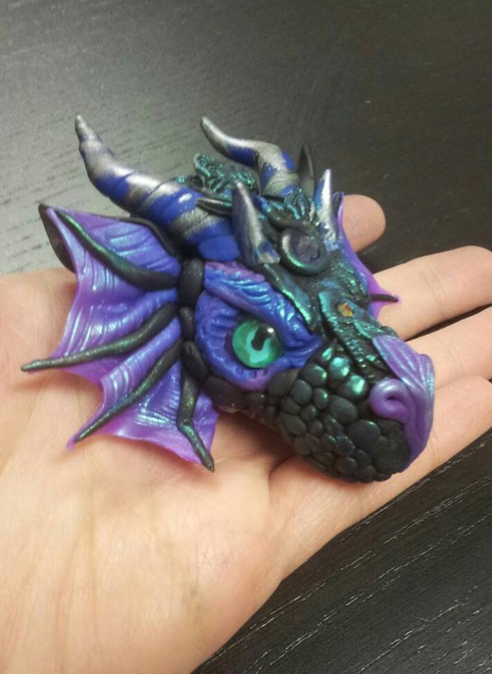 Black and Blue Purple Dragon-Head Pendant