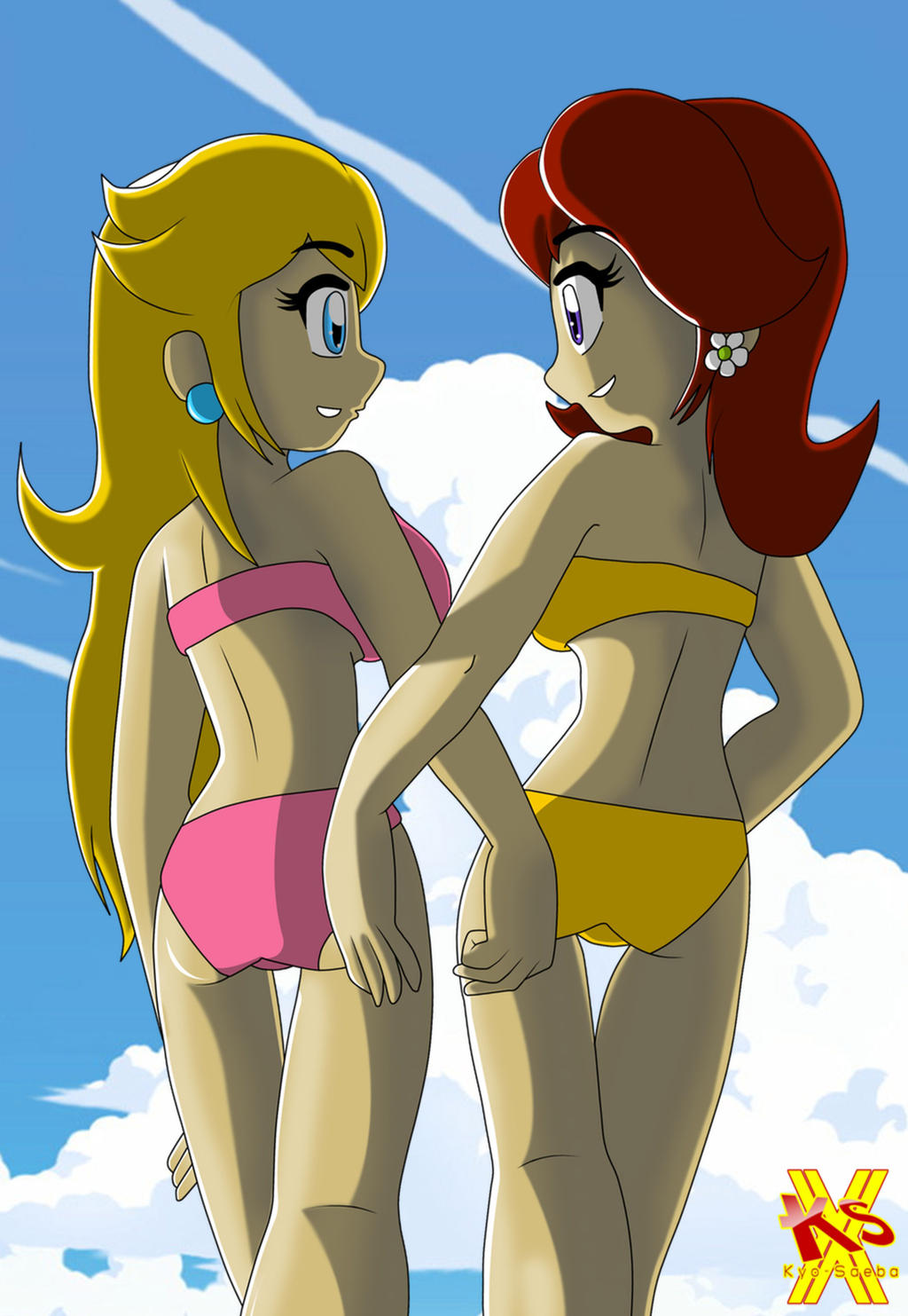 peach and daisy by anyeshouse on deviantART