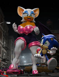 Sonic against Giant Rouge!!