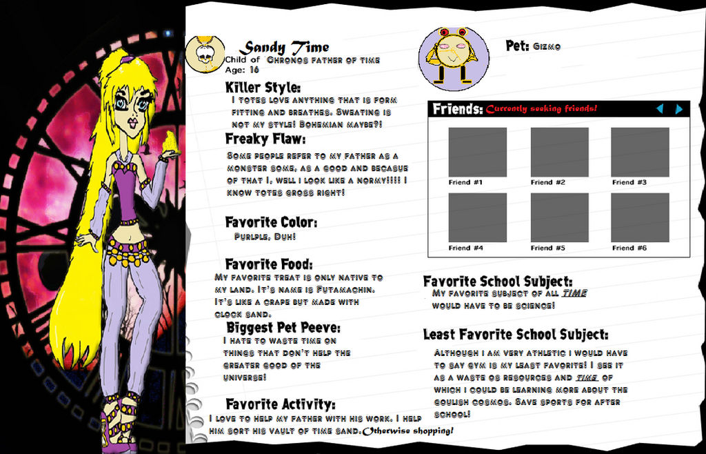 Monster High Bio Examples Monster high OC Bio by Prettylittlelala on DeviantArt
