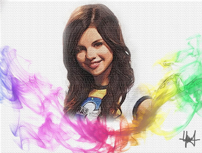 Selena Gomez Painting Canvas Modification By Yunius0806 On Deviantart