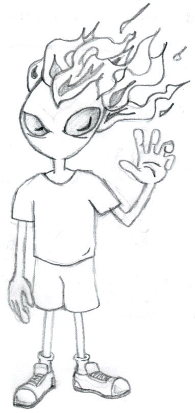 Fire alien by ananase on DeviantArt