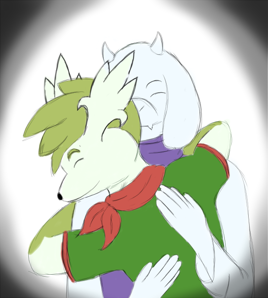 Hugging the loveable goat mom