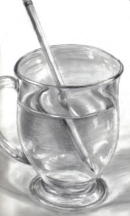 Water in Glass, Me, Shading pencils, 2019 : r/Art