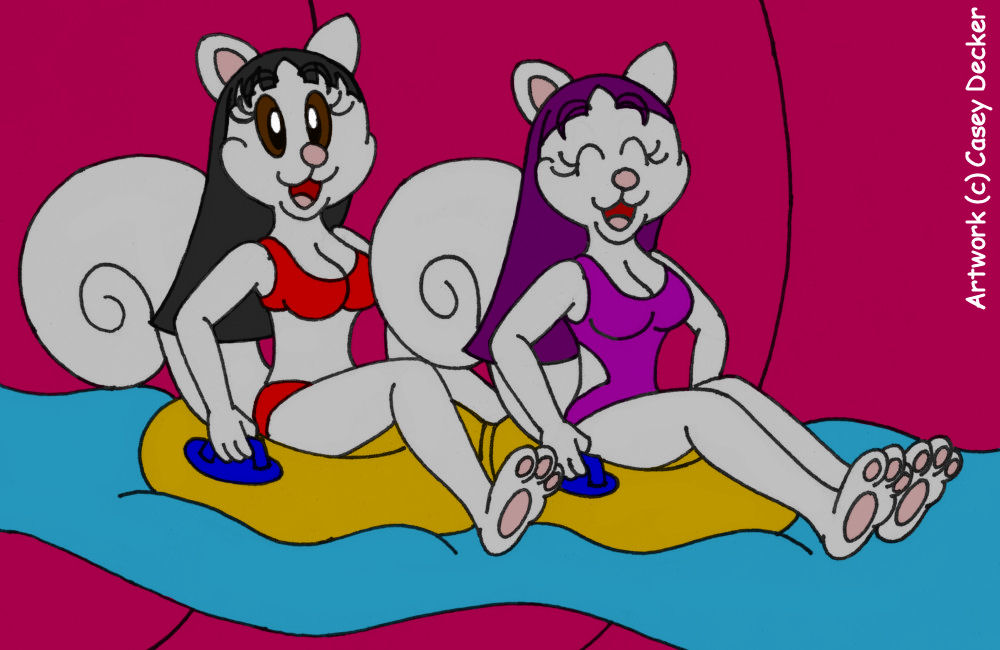 Squirrel Sisters' Water Slide Ride