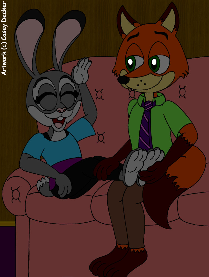 Nick Tickling Judy's Feet