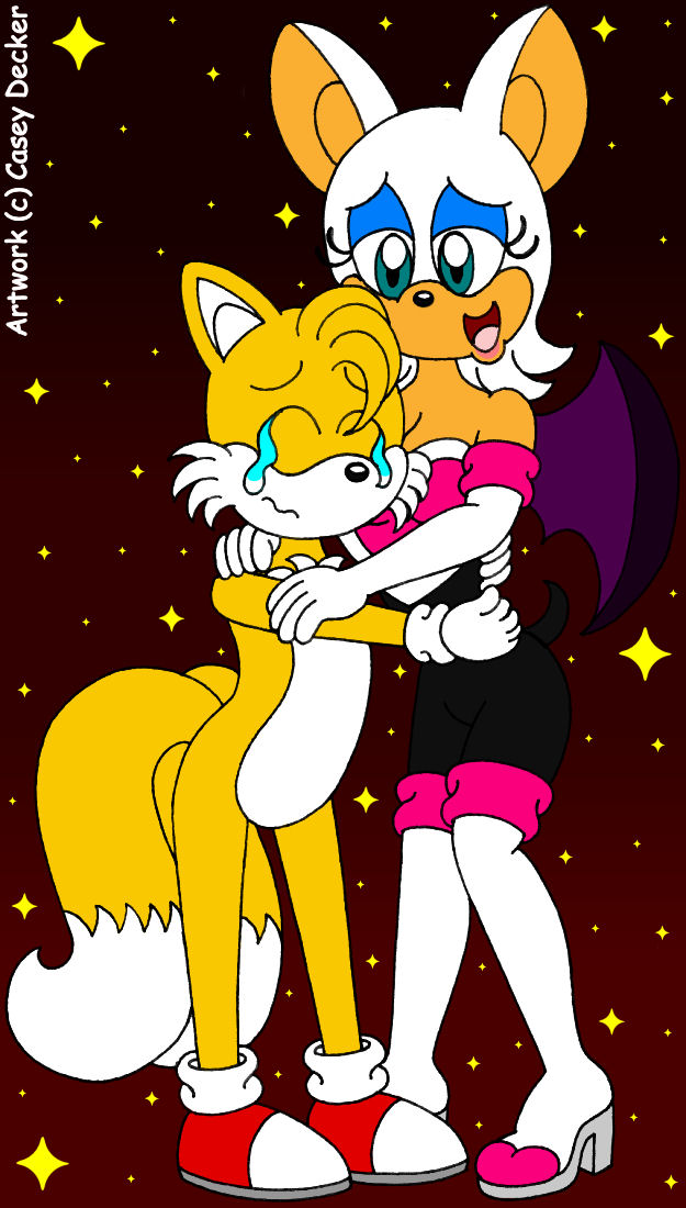 Rouge Comforting A Sad Tails