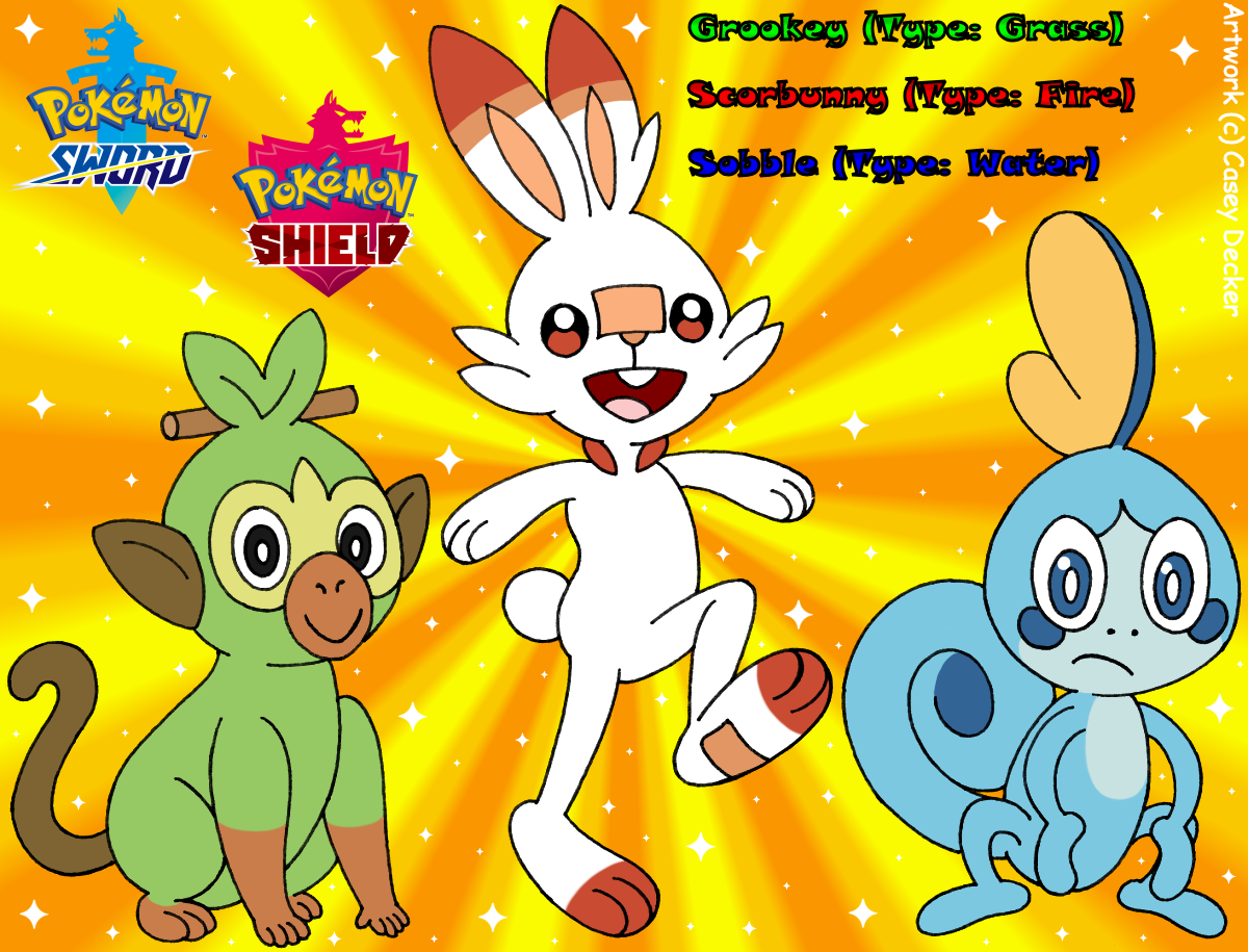 Pokemon Sword Shield Shiny Starters Speculation by jozzer26 on DeviantArt