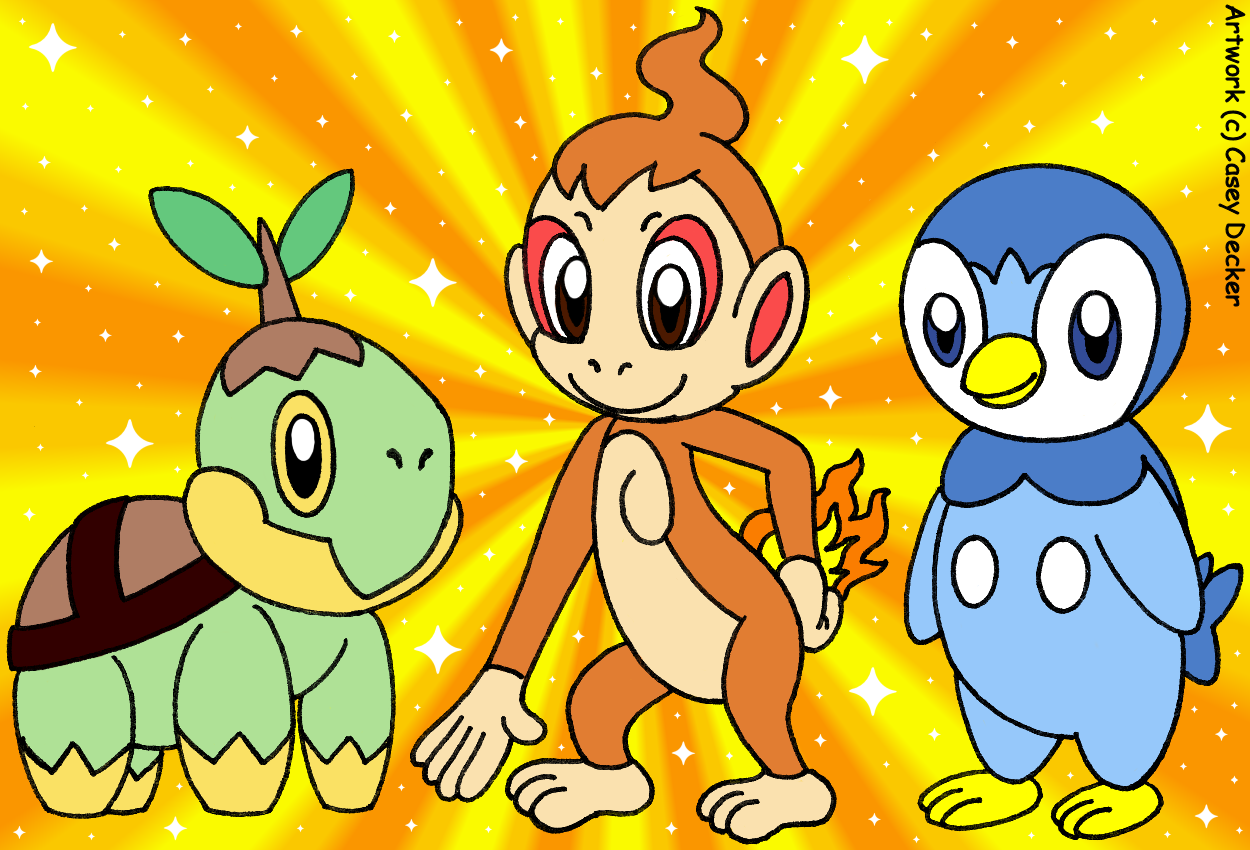 Pokemon Diamond and Pearl Remake Starters: Turtwig, Chimchar and Piplup