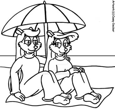 Marty And Minerva's Parasol Date - COMMISSION