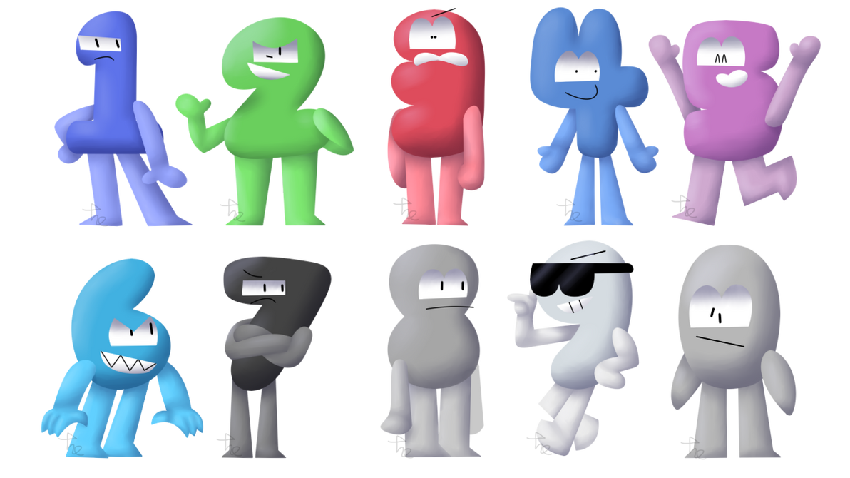 Bfdi Numbers Color Code (BFB) NUMBERS by CantStopTinkle05 on DeviantArt