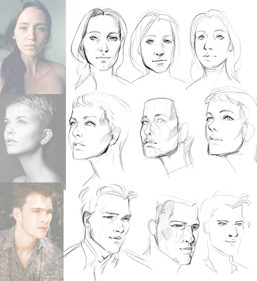 Studies: faces 1 by Remarin on DeviantArt