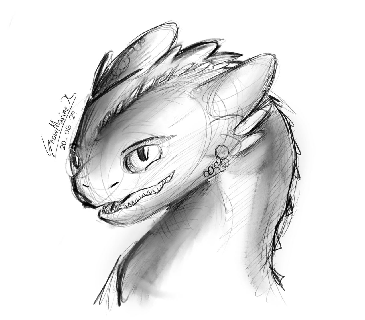 Toothless Sketch by SnowMarineX on DeviantArt