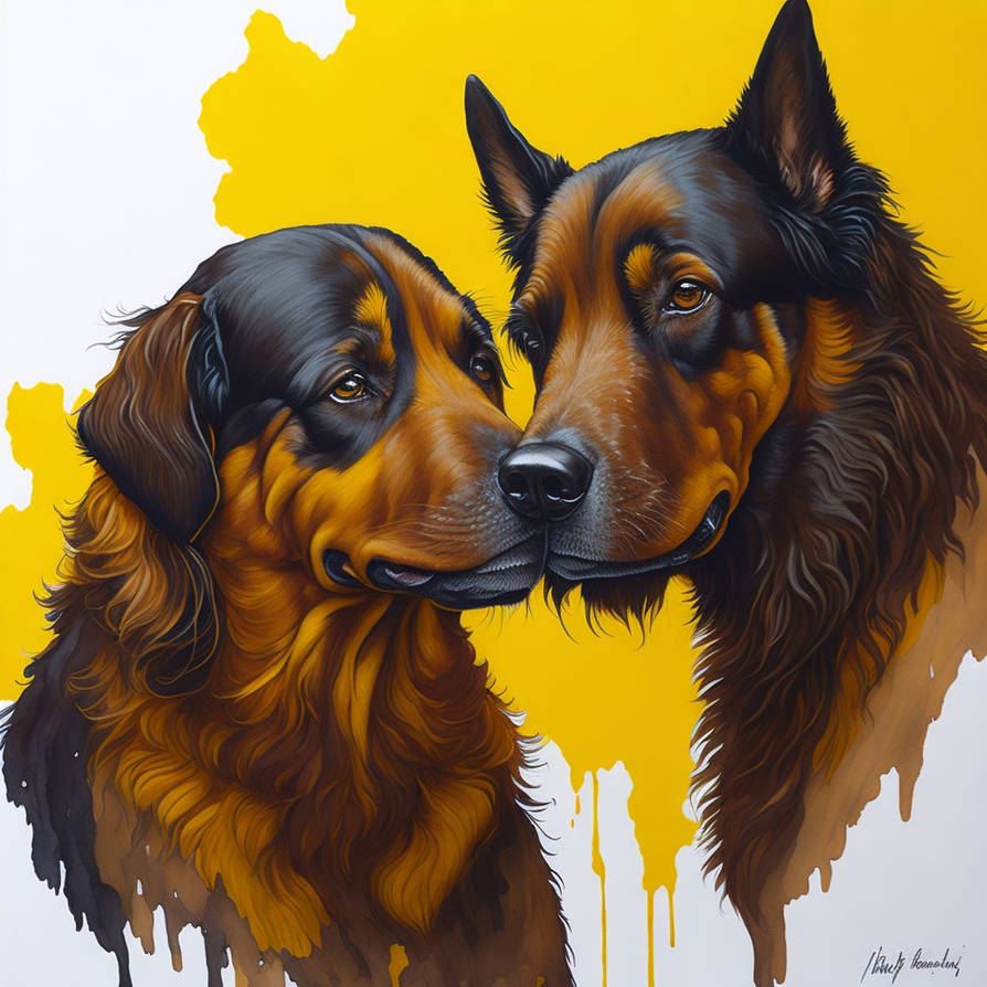 Two Dogs Portrait A dreamy watercolor portrait of two dogs by bolla2023 on DeviantArt