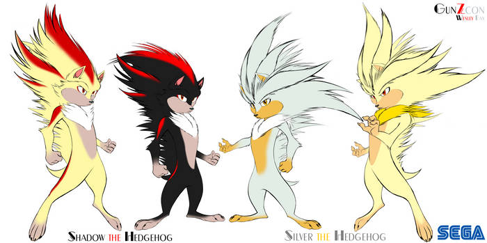 Shadow and Silver the Hedgehog Restyle sheet