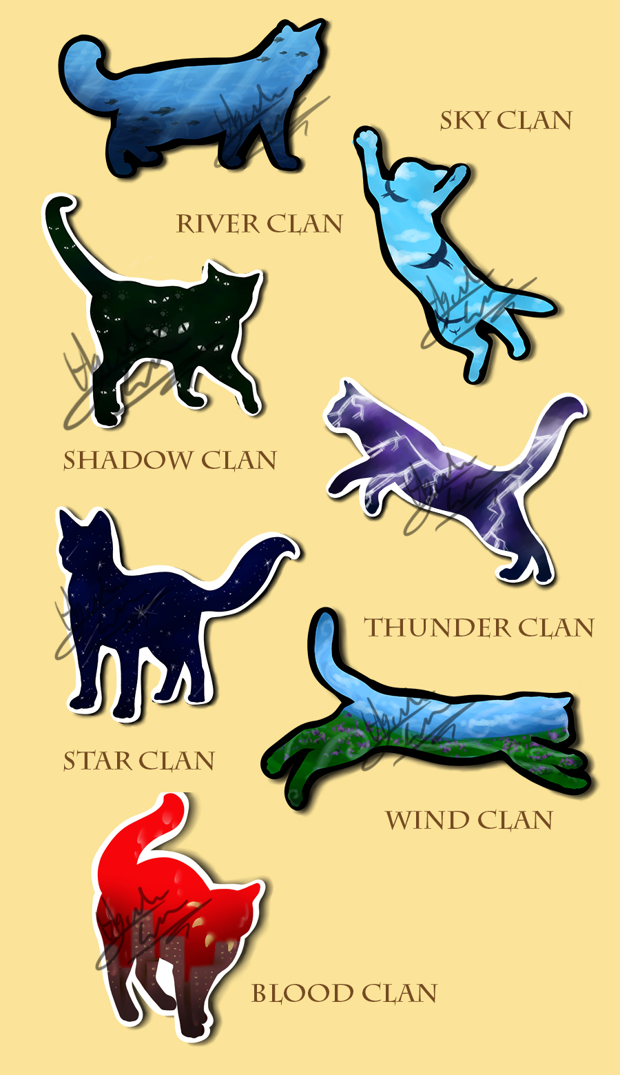 Cute Warrior Cats Sticker set