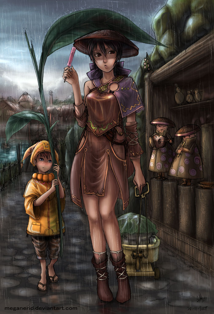 Rainy Village - colored