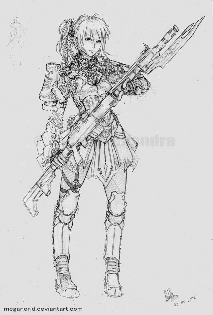 Female Riflehunter Outline Female Rifleman by MeganeRid on DeviantArt