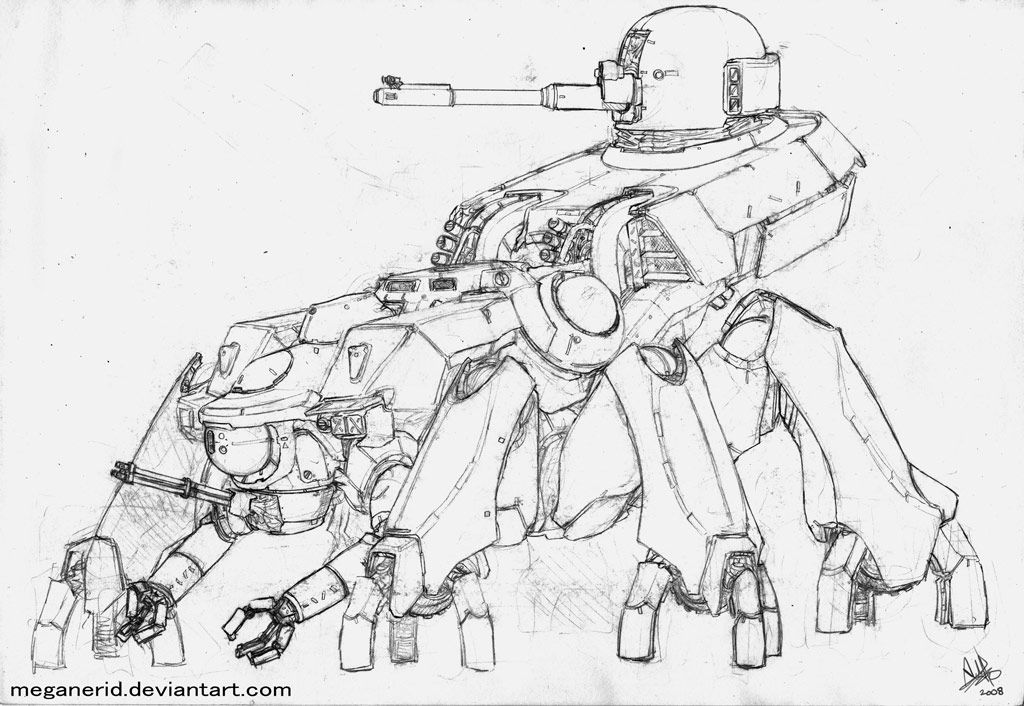 Spider Tank Lineart By MeganeRid On DeviantArt spider-tank-lineart-by-meganerid-on-deviantart