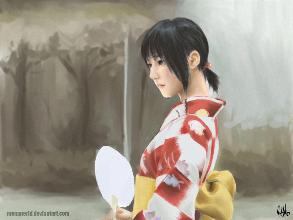 Girl in kimono by MeganeRid on DeviantArt