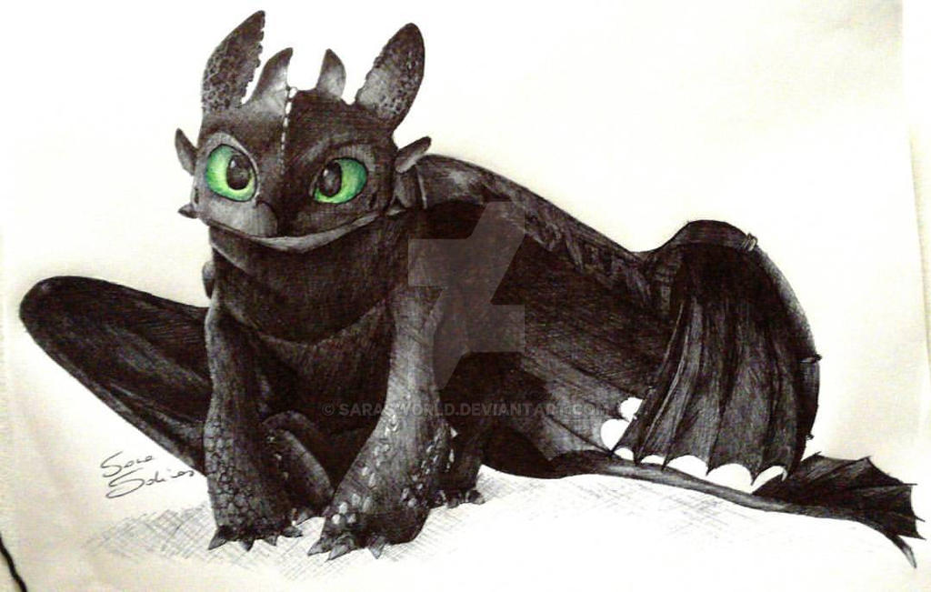 Toothless drawing by SarasWorld on DeviantArt