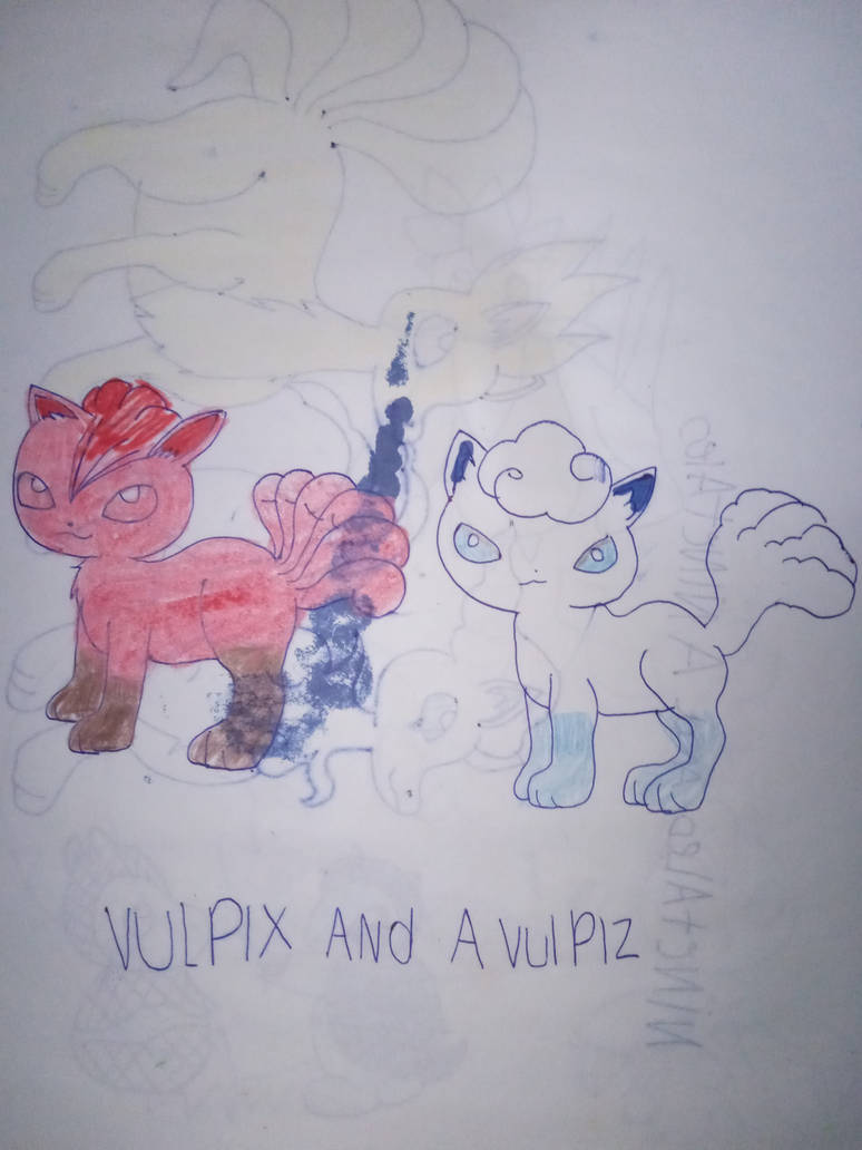 Vulpix's evolution and Alola Vulpix (89/158) by Lauryelle on DeviantArt