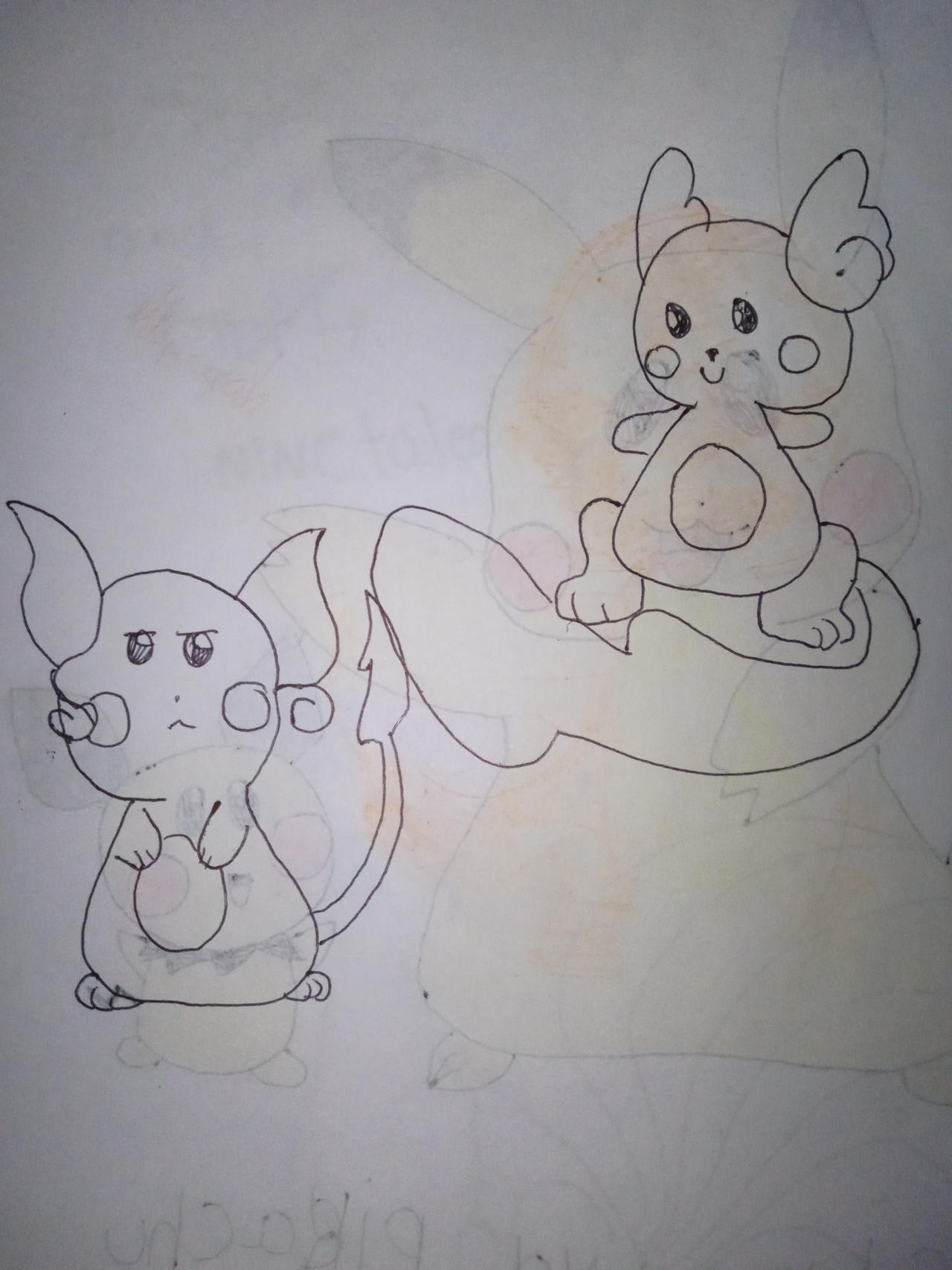 Ffeamle Raichu Alola's form Raichu and Raichu by Lauryelle on DeviantArt