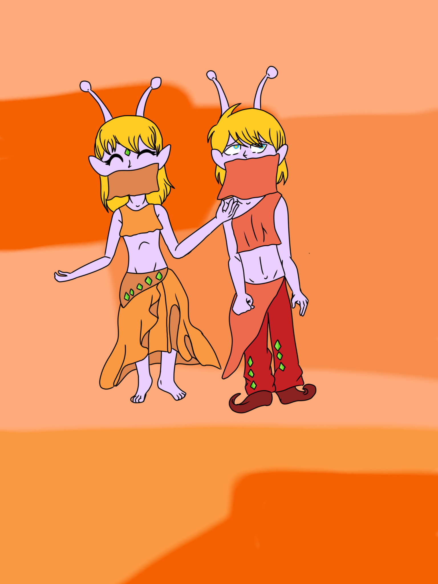 Emielle and Male Emielly as indian dancers