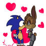 REQUEST-Sonic and Bunnie kiss