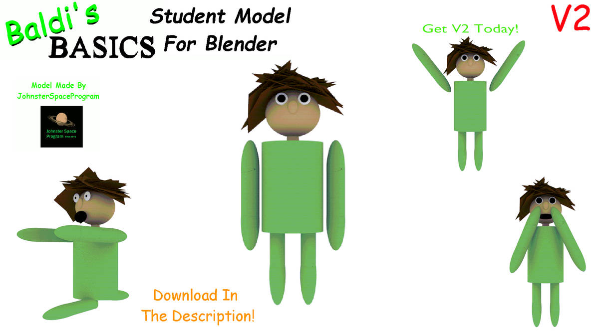 Baldi's Basics Student Model For Blender (V2) by JohnsterSpaceProgram ...