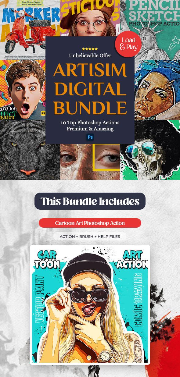 Artisim Digital Bundle - 10 Photoshop Actions by ihemalaya on DeviantArt