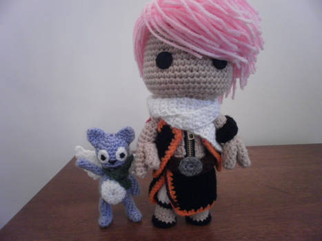 Sackboy Natsu with Happy crochet