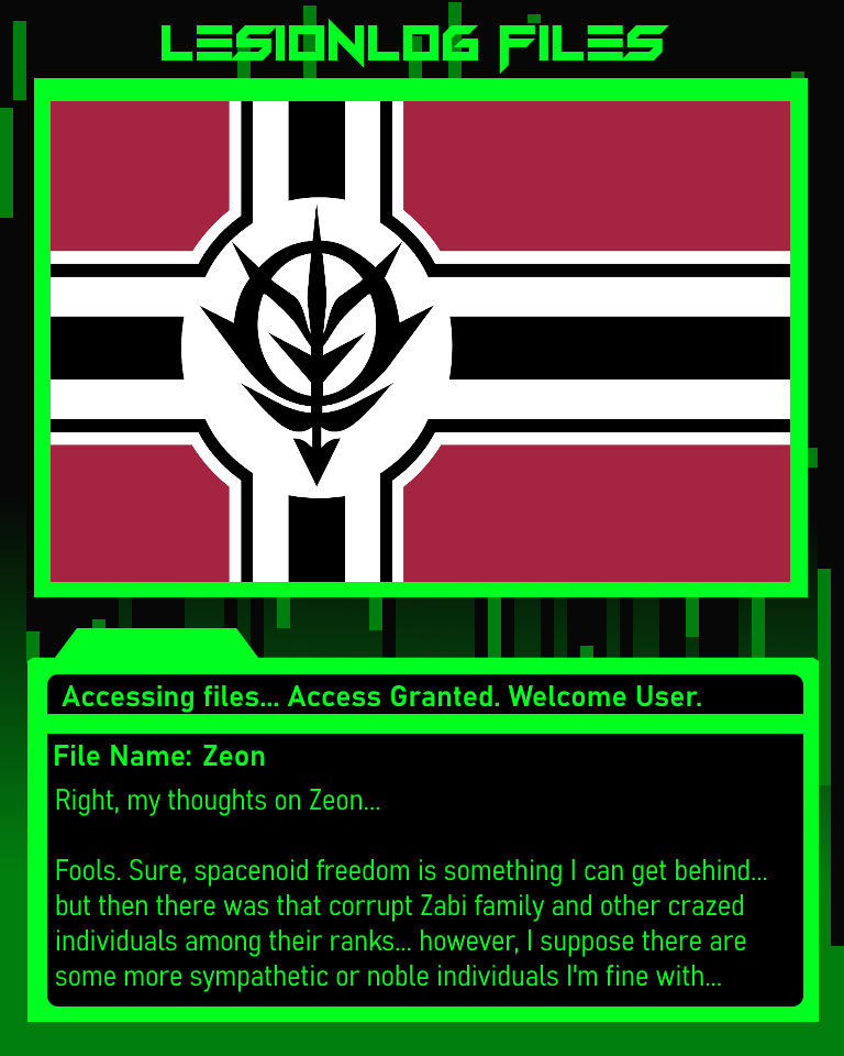 Zeon Defector Lesionlog Files Entry 0026: Zeon by The-JMP on DeviantArt