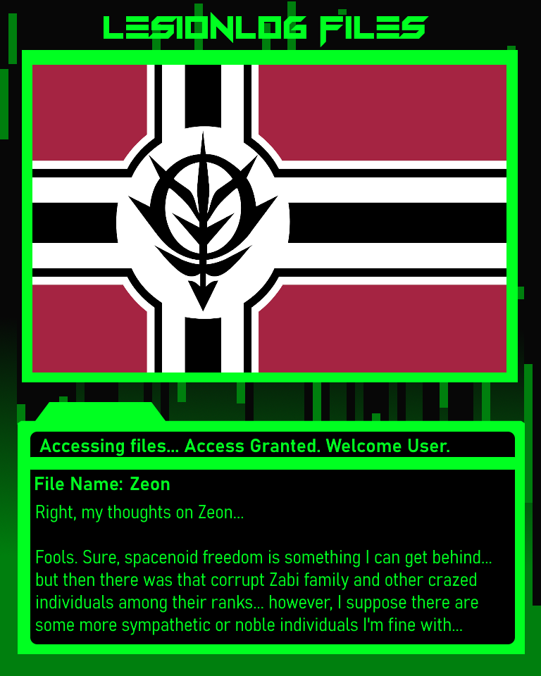 Zeon Defector Lesionlog Files Entry 0026: Zeon by The-JMP on DeviantArt