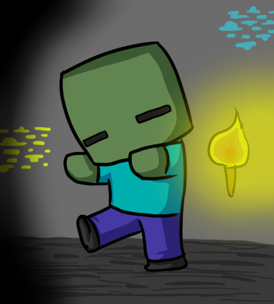 Minecraft drawing: chibi Zombie