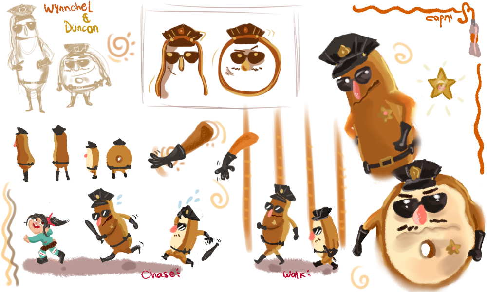 Wreck it Ralph-Wynnchel and Duncan studies/doodles