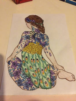 Peacock Tattoo Girl Colored