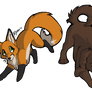 Fox and Hound Chibis