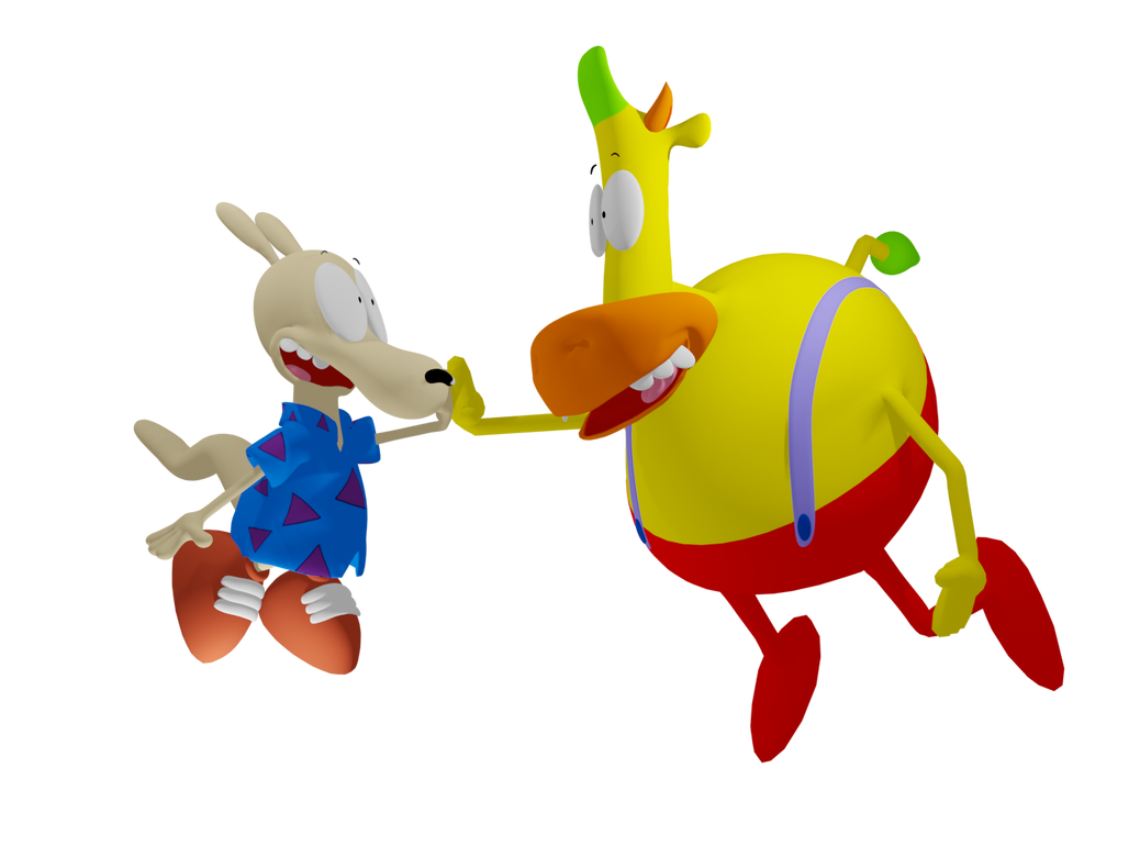 Heffer Roc Rocko and Heffer do the high five (Blender) by ZacharytheRockoGuy on ...