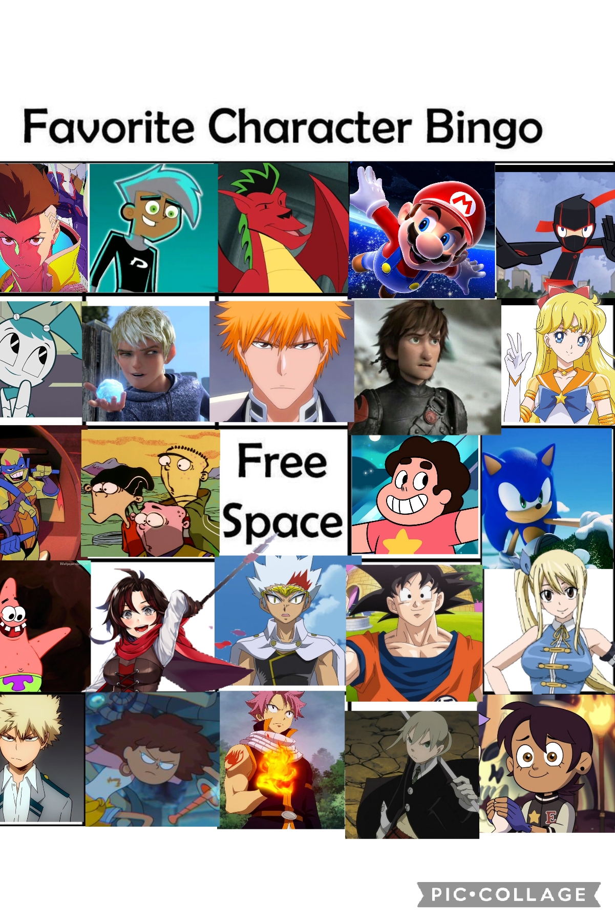Favorite Character Bingo by SoulEater2045 on DeviantArt Favorite Character Bingo by SoulEater2045 on DeviantArt