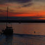 Sunset Over Sailboat