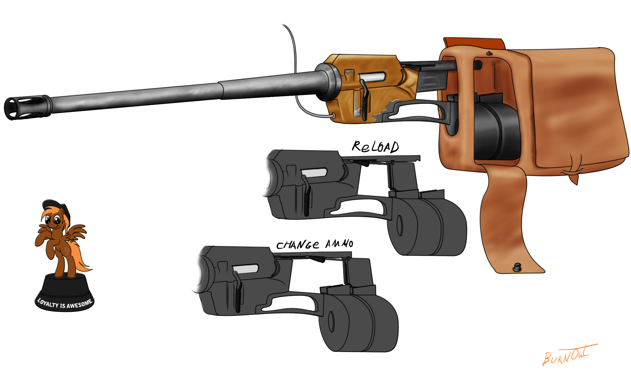 Calamity's Battle-Saddle rifle