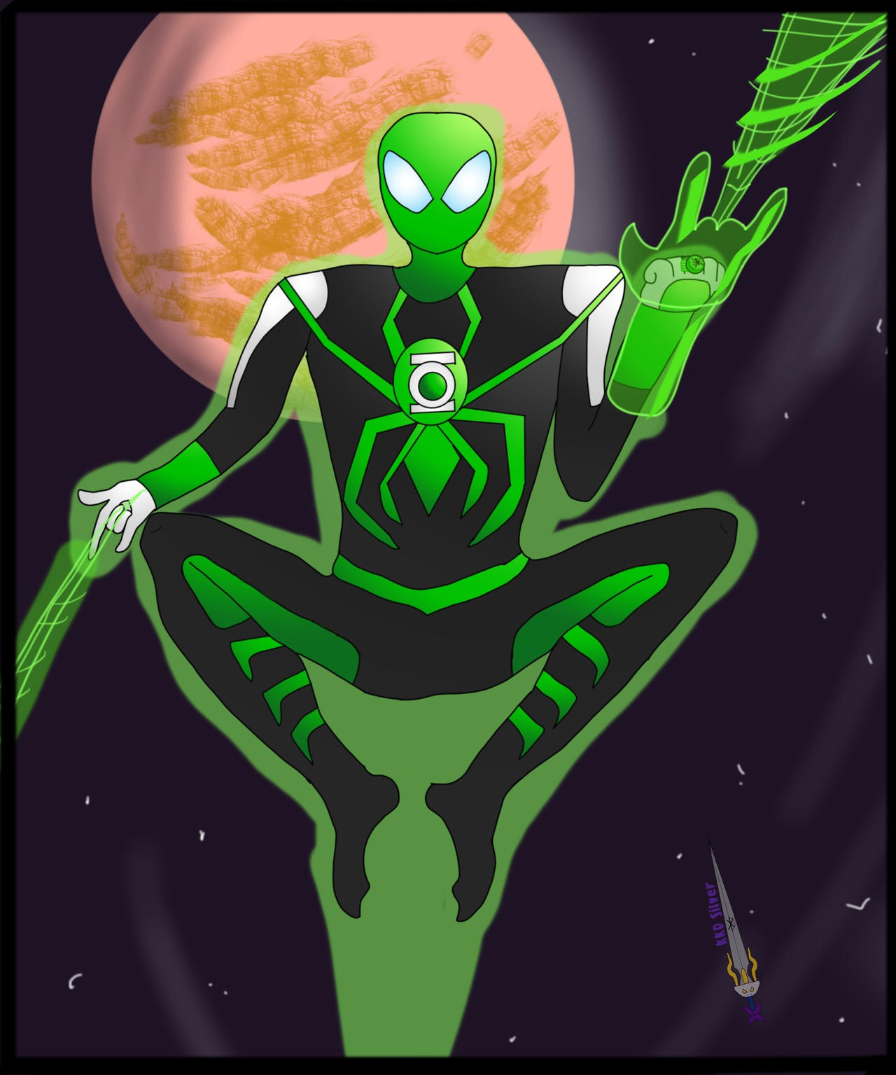 Emerald Spider (Spider Man Green Lantern Fusion 2) by TKNRKRGaim on