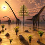 Omeisaurus Sauropod Dinosaurs.